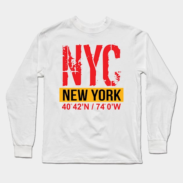 'New York City USA Flag NY' New York City Gift Long Sleeve T-Shirt by ourwackyhome